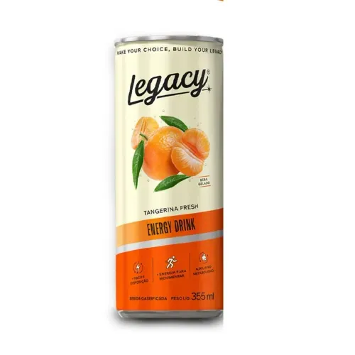 BEBIDA ENERGETICA COMPOSTO LIQUIDO LEGACY TANGERINA 355ML